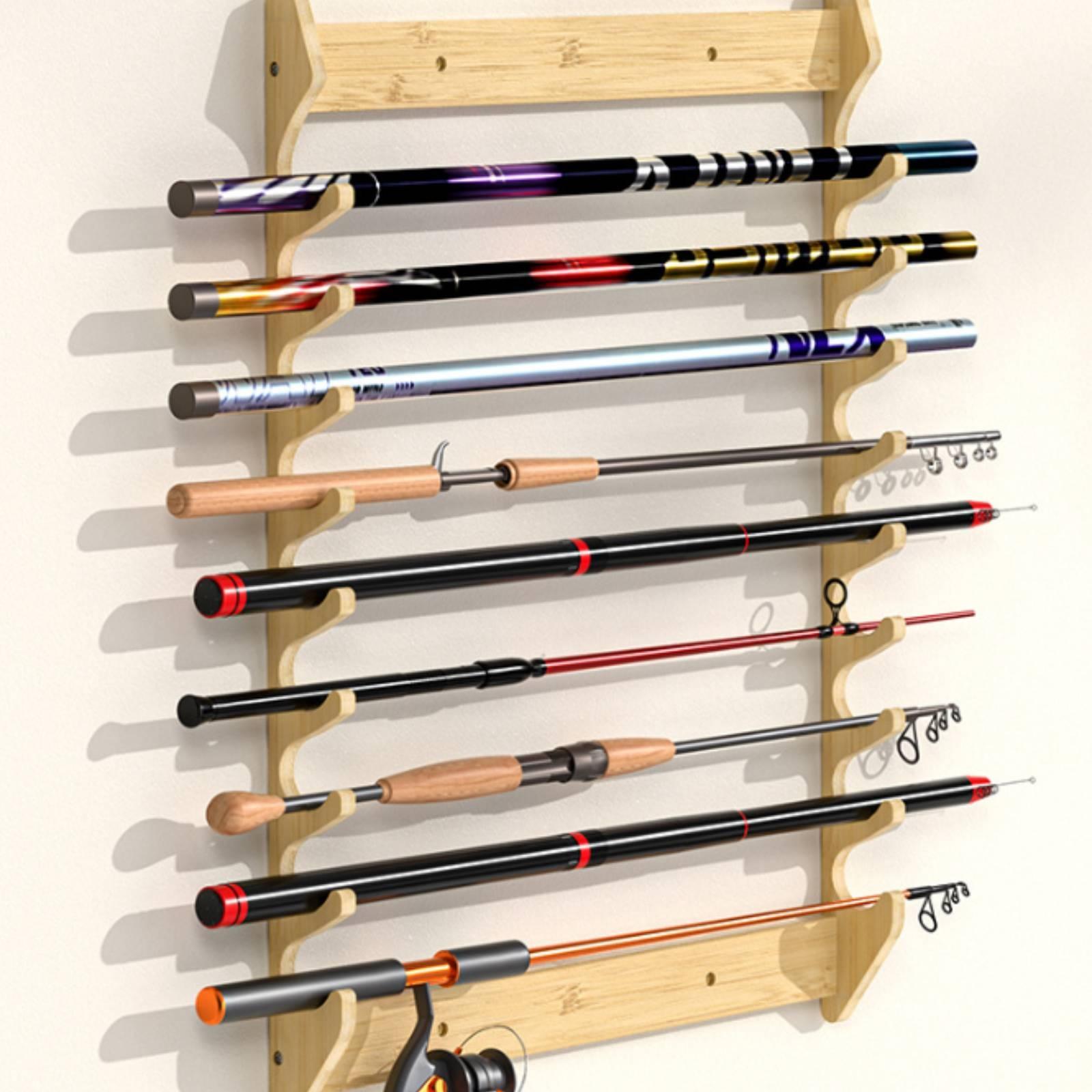 Fishing Rod Rack - Bamboo Fishing Rod Holder Wall Bracket