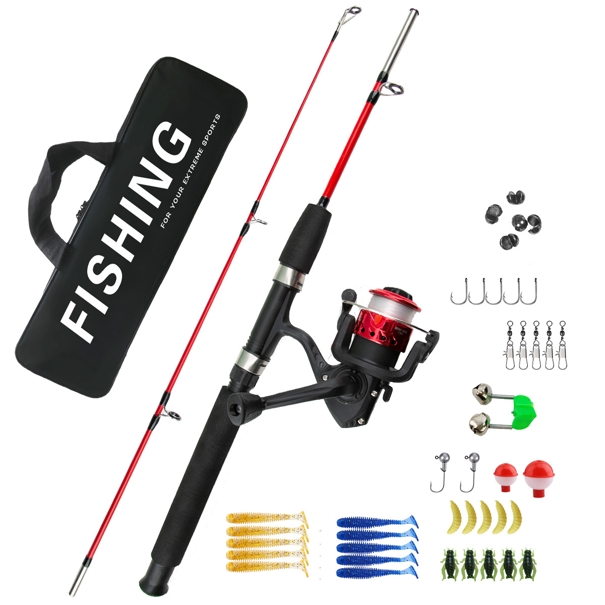 2 Sections Ice Fishing Rod Com - Fishing Rod Ice review and price