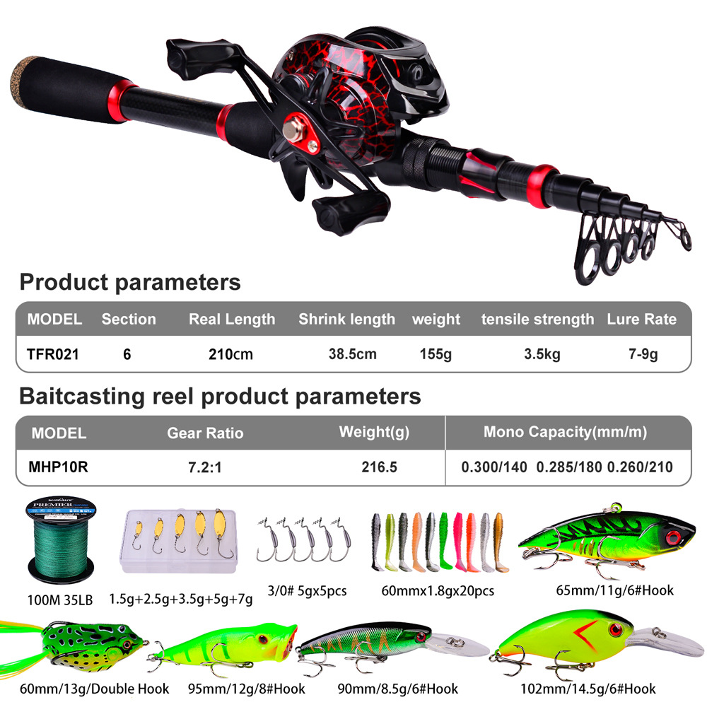 Carbon Fiber Long Casting Bait - Fishing Rod Combo review and price