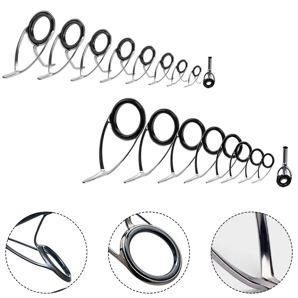 9 Pcs Fishing Rod  Guide Ceram - Fishing Rod Tip Replacement review and price